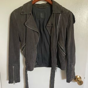 All saints grey suede jacket